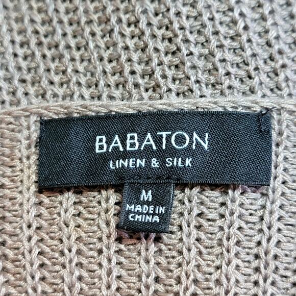 Aritzia Babaton Linen & Silk Sweater Scoop Neck 3/4 Sleeve Pullover Casual M - Picture 9 of 11